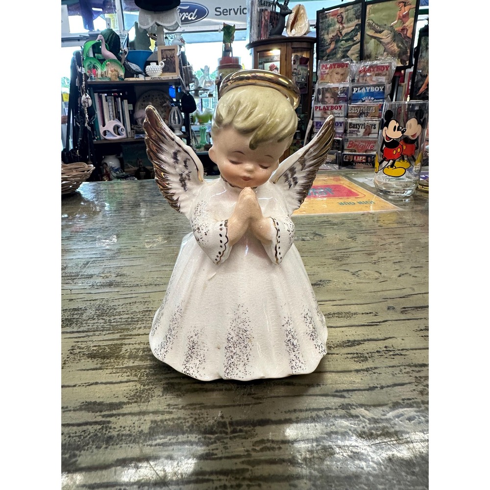 Vintage Lefton Angel Planter